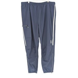 CCM Track Pants Men XXL Navy Blue Side Stripe Ankle Zip Mesh Lined Hockey Active
